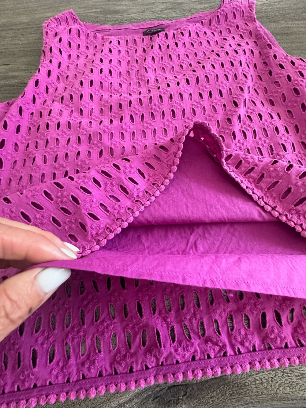 Ann Taylor Hot Pink Crochet Sleeveless Camisole - Picture 8 of 8